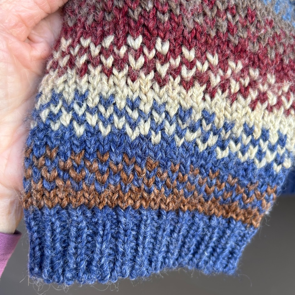 Multi-coloured Wool mix Cardigan (no tag) - zipper front - Size XL - Picture 3 of 5